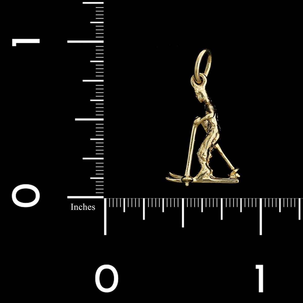 14K Yellow Gold Estate Skier Charm