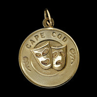 14K Yellow Gold Estate Cape Cod Comedy and Tragedy Mask Charm