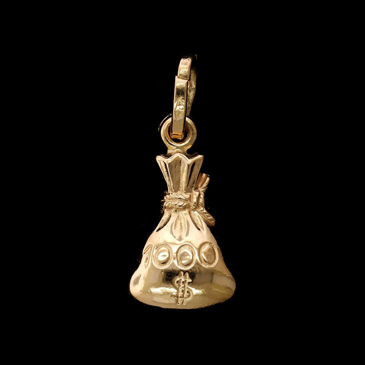 18K Yellow Gold Estate Money Bags Charm