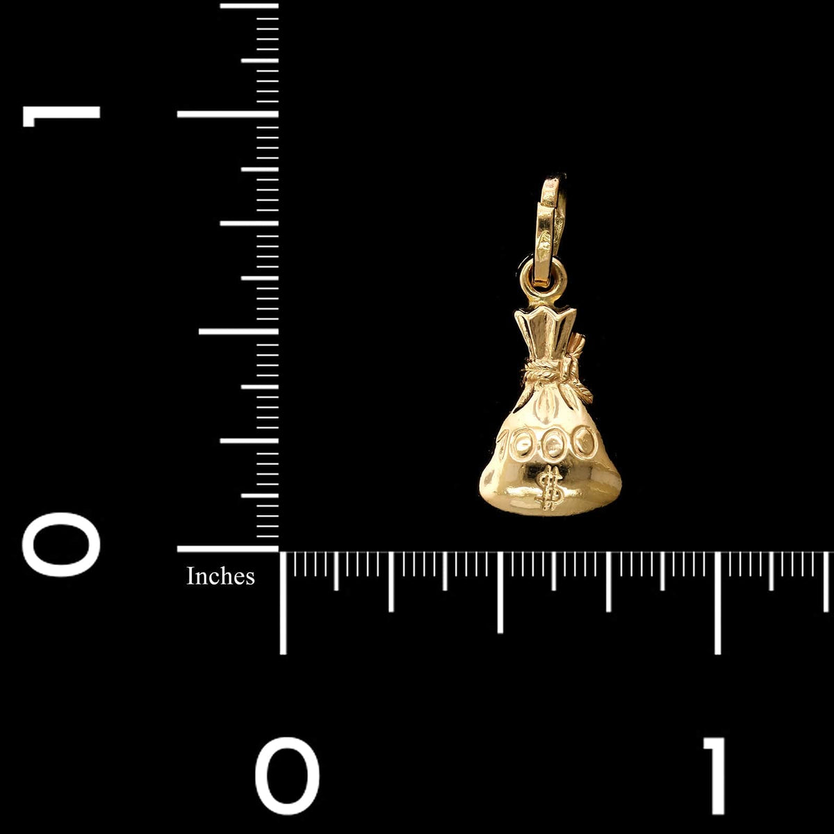 18K Yellow Gold Estate Money Bags Charm