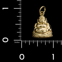 18K Yellow Gold Estate Seated Buddha Charm