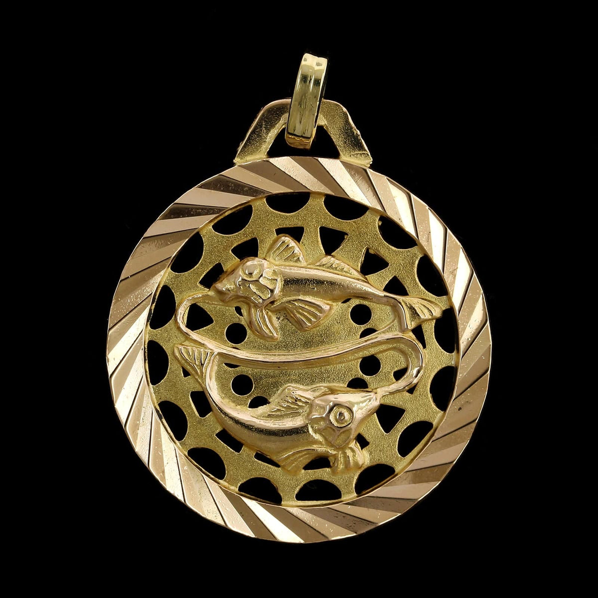 18K Yellow Gold Estate Pisces Zodiac Charm