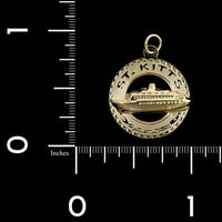 14K Yellow Gold Estate St. Kitts Cruise Ship Charm