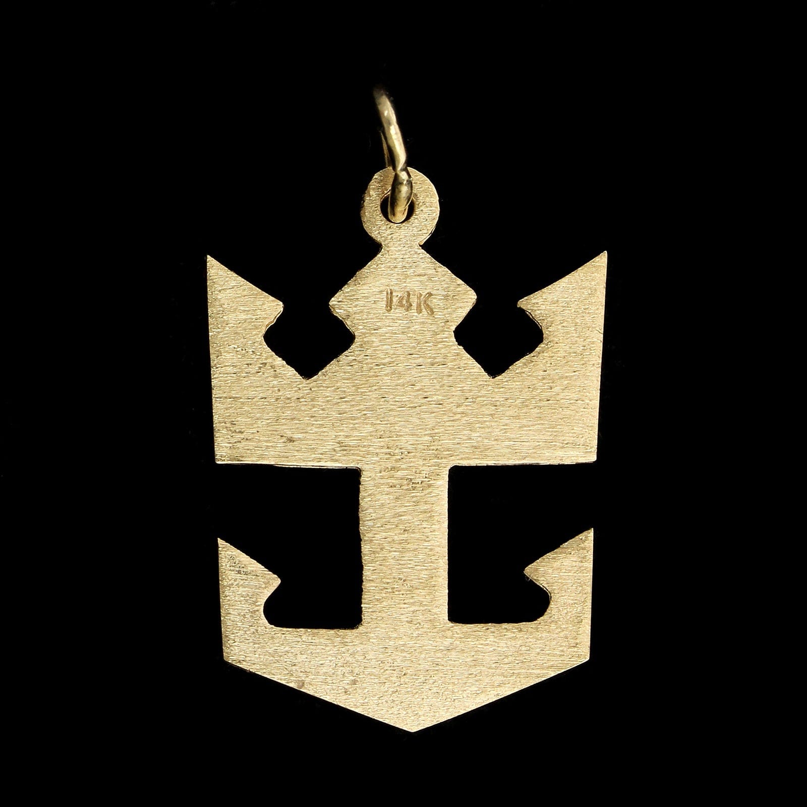 14K Yellow Gold Estate Royal Caribbean Crown and Anchor Charm