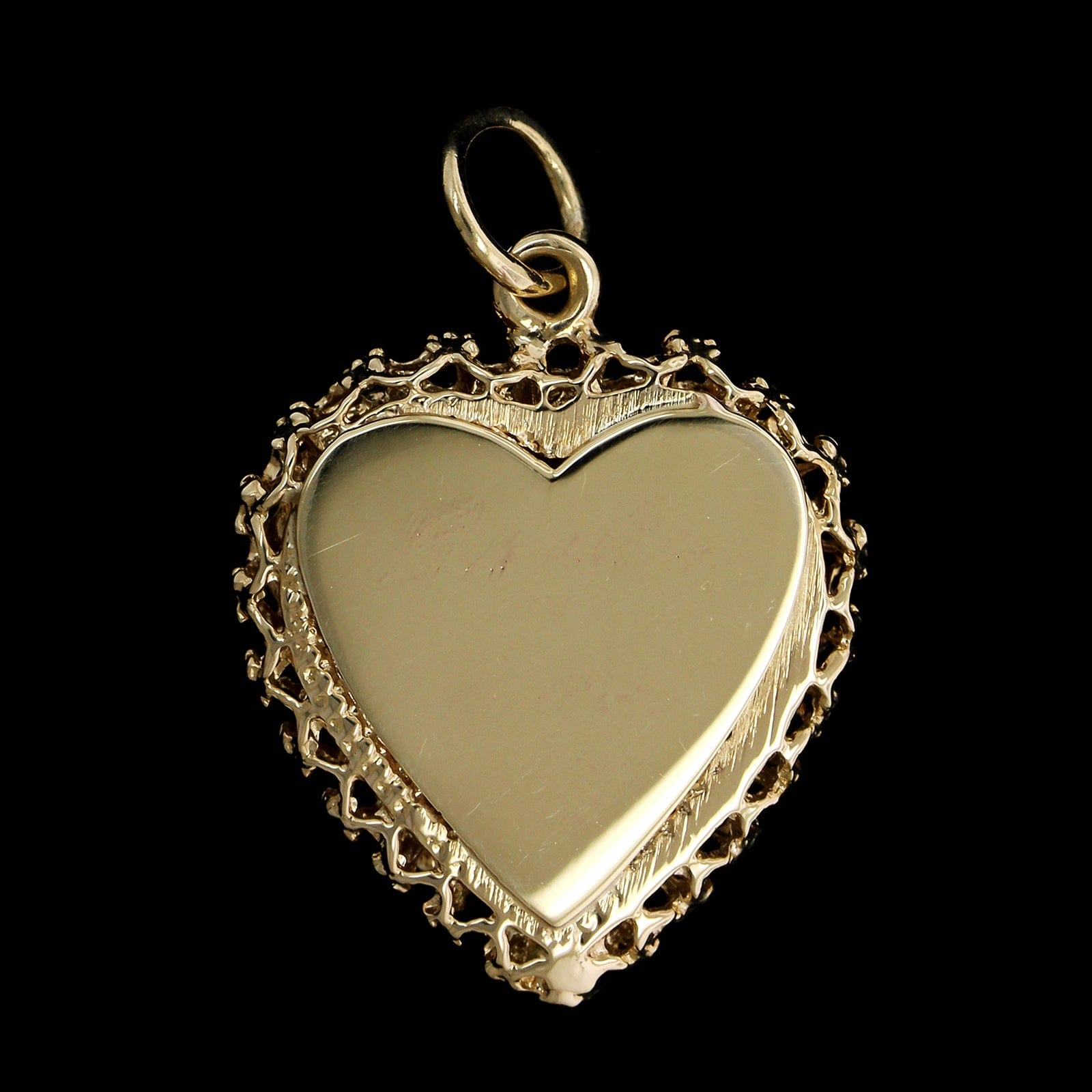 14K Yellow Gold Estate Heart Locket Charm