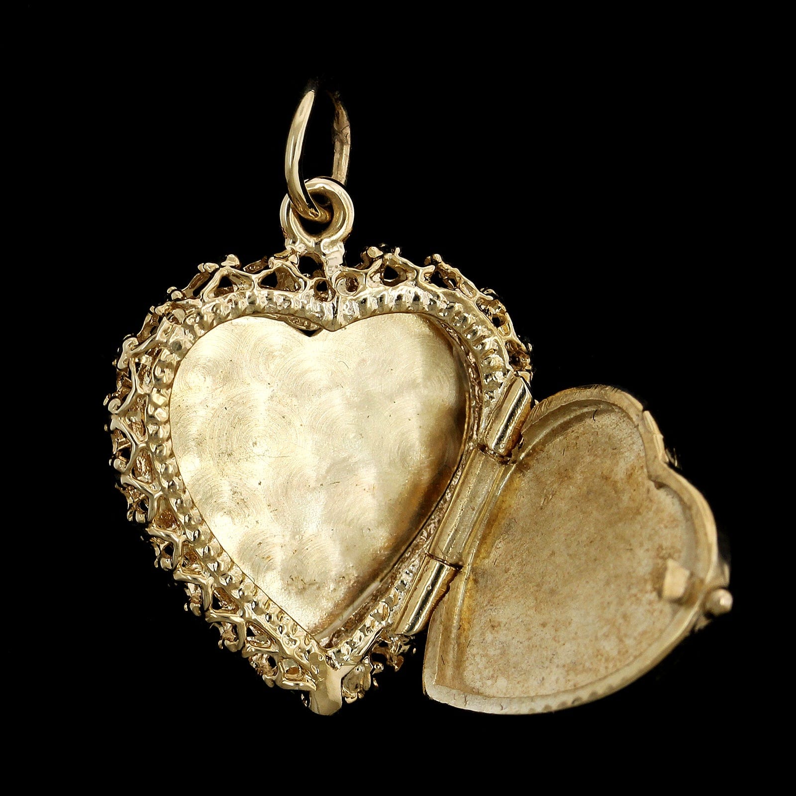 14K Yellow Gold Estate Heart Locket Charm