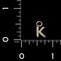 14K Yellow Gold Estate Diamond 'K' Charm