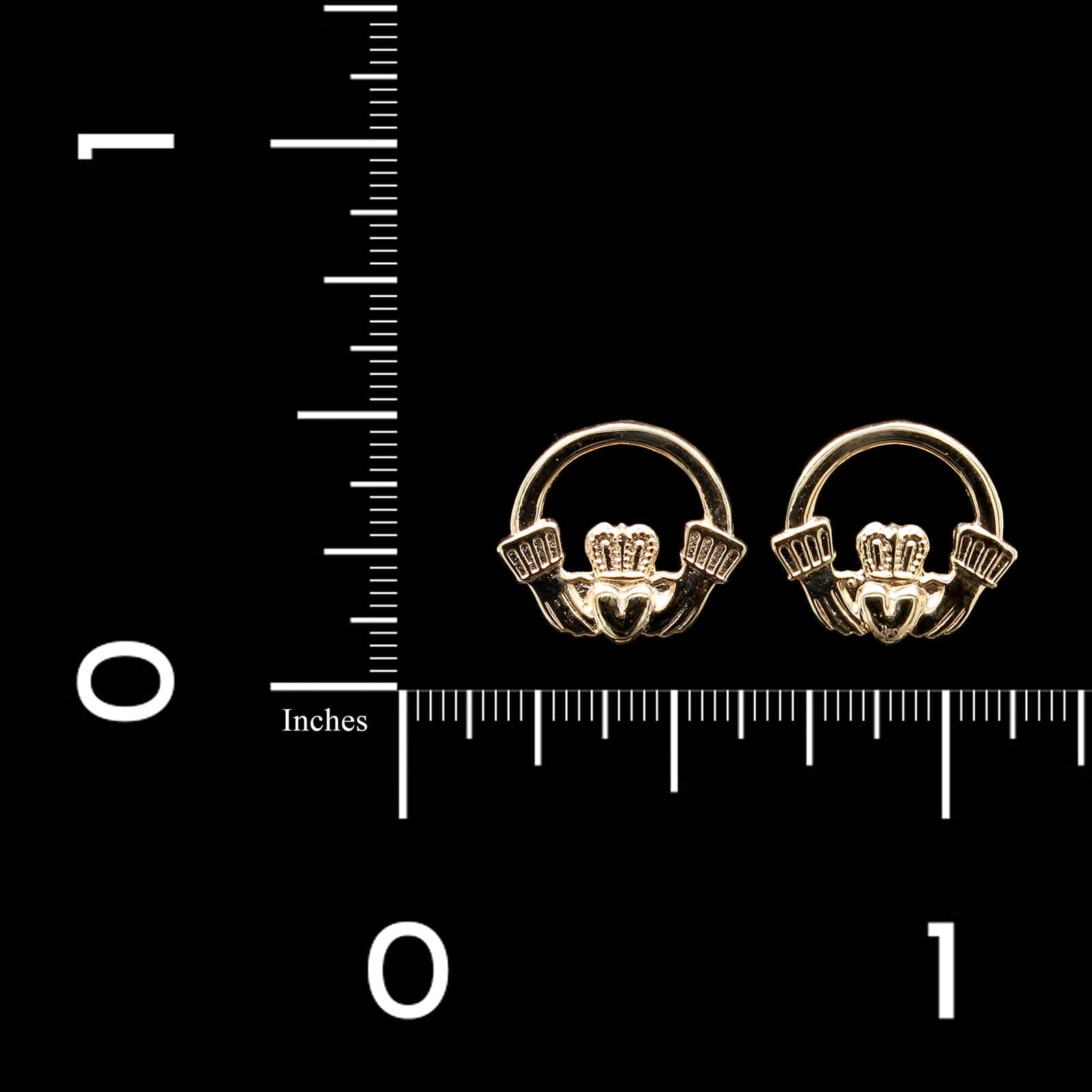 14K Yellow Gold Estate Claddagh Earrings