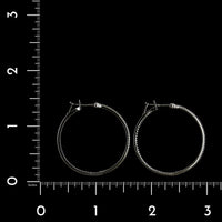 18K White Gold Estate Black Rhodium Black Diamond Inside Outside Hoops