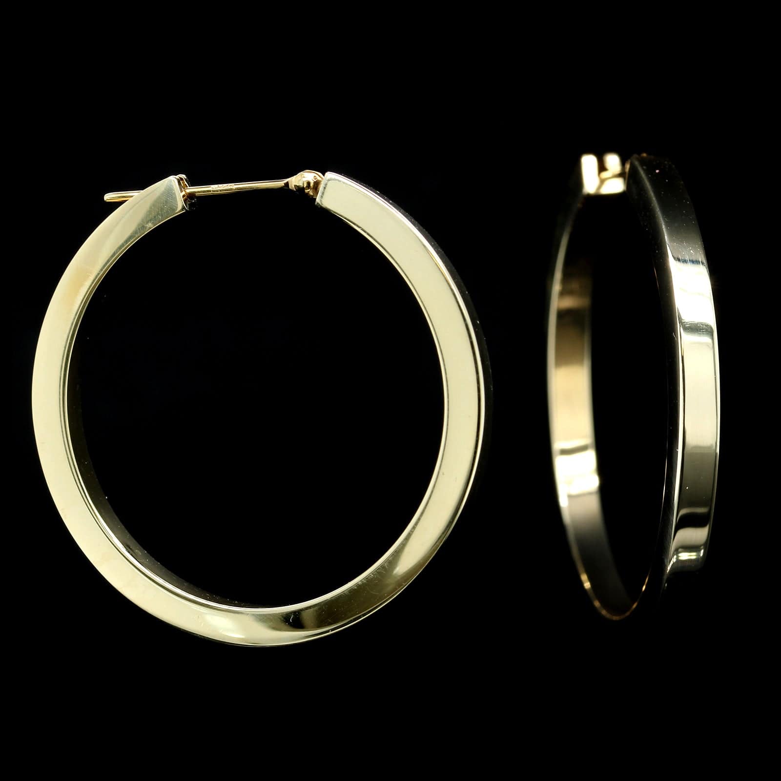 14K Yellow Gold Estate Hoop Earrings