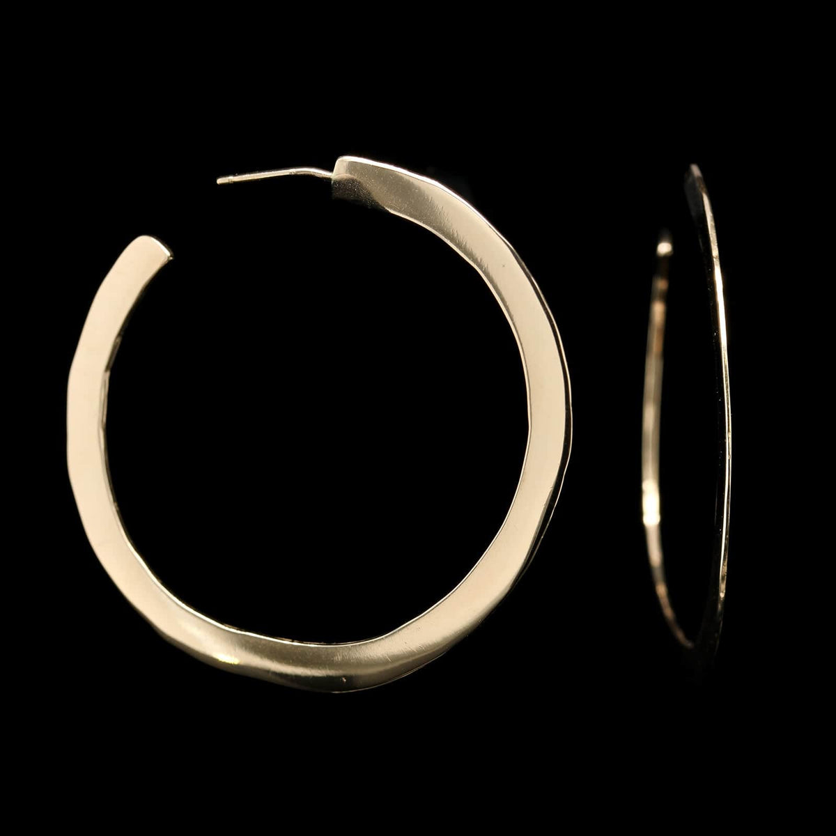 14K Yellow Gold Estate Hoop Earrings