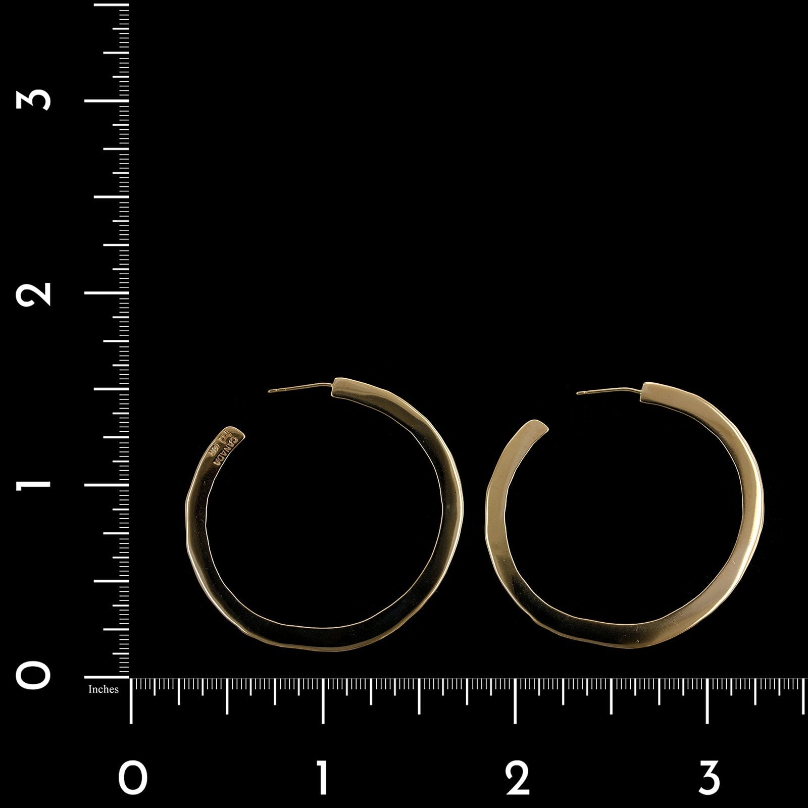 14K Yellow Gold Estate Hoop Earrings