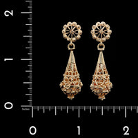 14K Yellow Gold Estate Drop Earrings