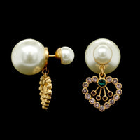 Dior Yellow Metal Crystal and Resin Pearl 'In Heart Lights' Tribales Estate Earrings