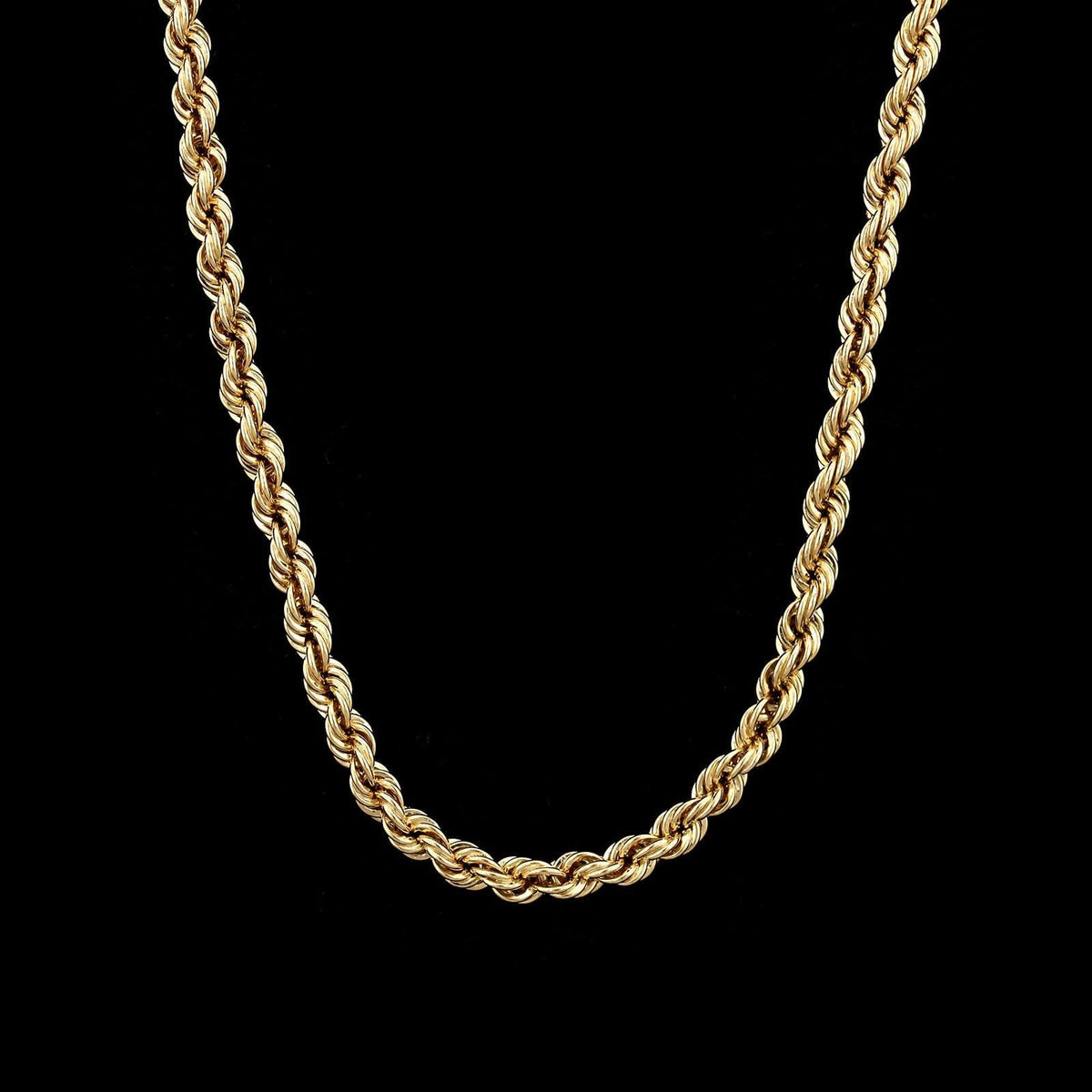 14K Yellow Gold Estate Hollow Rope Chain