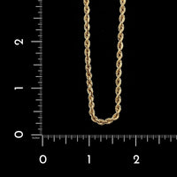 14K Yellow Gold Estate Hollow Rope Chain