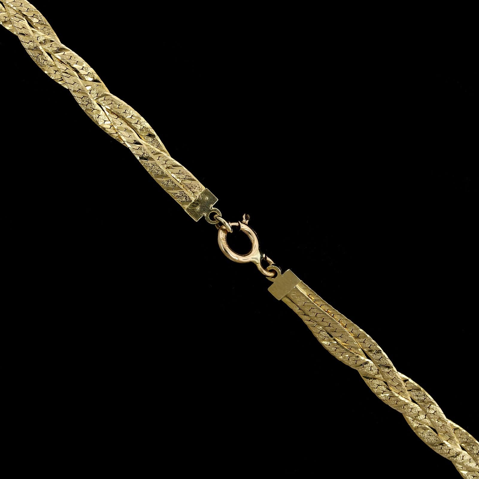 14K Yellow Gold Estate Braided Herringbone Chain