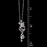 14K White Gold Estate Diamond Flower Pendant