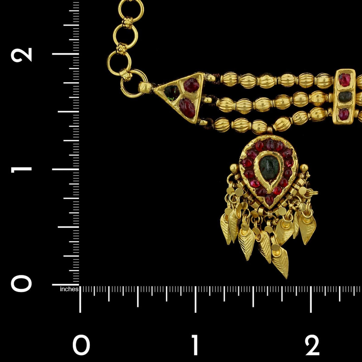 22Kt Traditional Gold Ruby Necklace Set