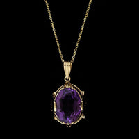 14K Yellow Gold Estate Amethyst Pendant