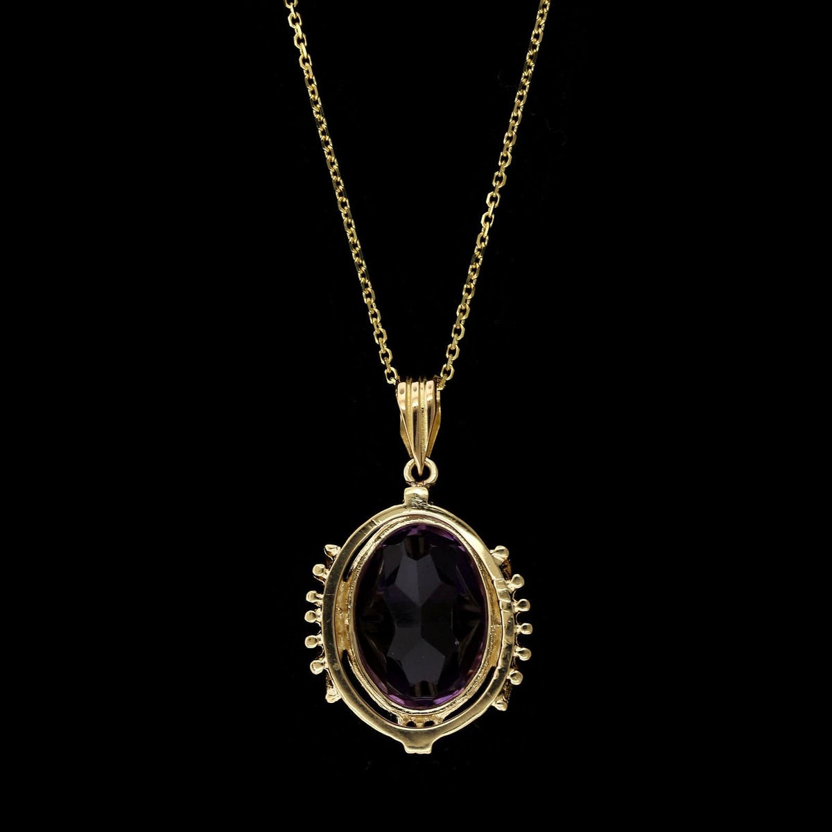 14K Yellow Gold Estate Amethyst Pendant