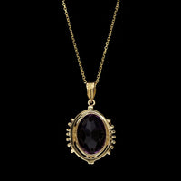 14K Yellow Gold Estate Amethyst Pendant