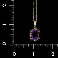 14K Yellow Gold Estate Amethyst Pendant