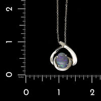 14K White Gold Estate Black Opal Pendant, 14K White Gold, Long's Jewelers