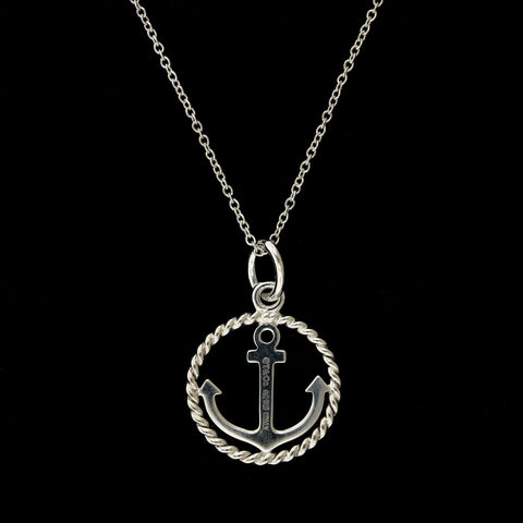 Silver Rhinestone Anchor Necklace Anchor Necklace - Etsy