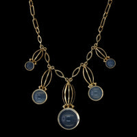 Retro 14K Yellow Gold Estate Moonstone Necklace