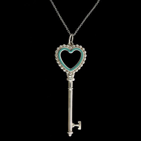 Tiffany & Co Blue Enamel Key sold Pendant