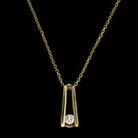 14K Yellow Gold Estate Diamond Pendant