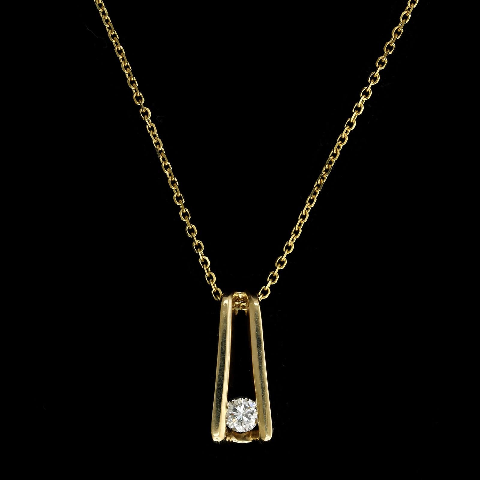 14K Yellow Gold Estate Diamond Pendant