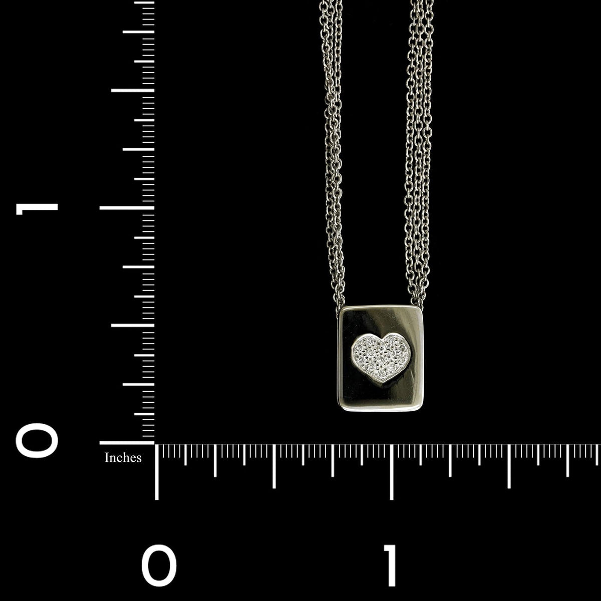 14K White Gold Estate Diamond Heart Pendant