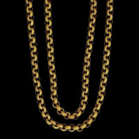 Antique 14K Yellow Gold Textured Longchain Necklace