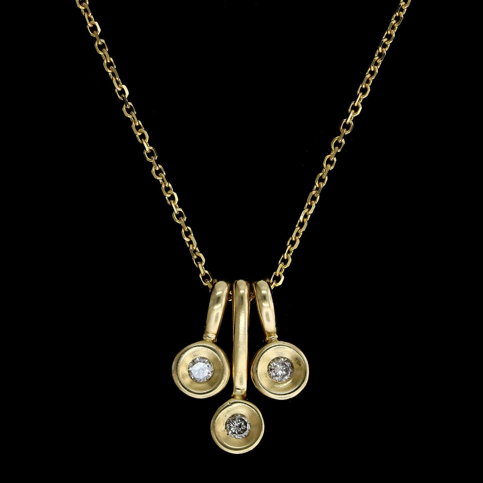 14K Yellow Gold Estate Diamond Necklace