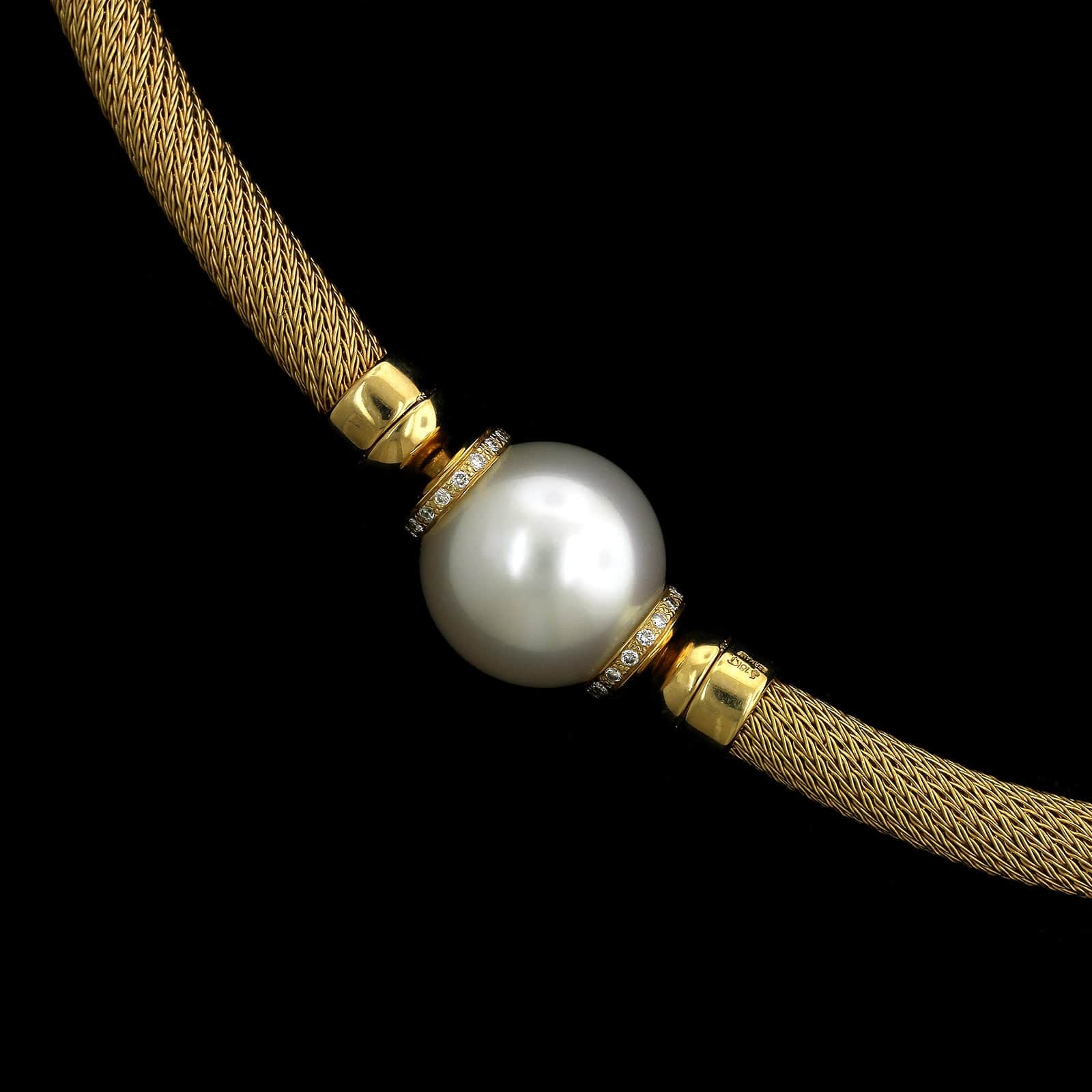 Paspaley 18K Yellow Gold Estate Cultured South Sea Pearl Necklace