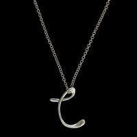 Tiffany & Co. Sterling Silver Alphabet Letter C Pendant Necklace