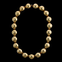 14K Yellow Gold Estate Ball Bead Necklace