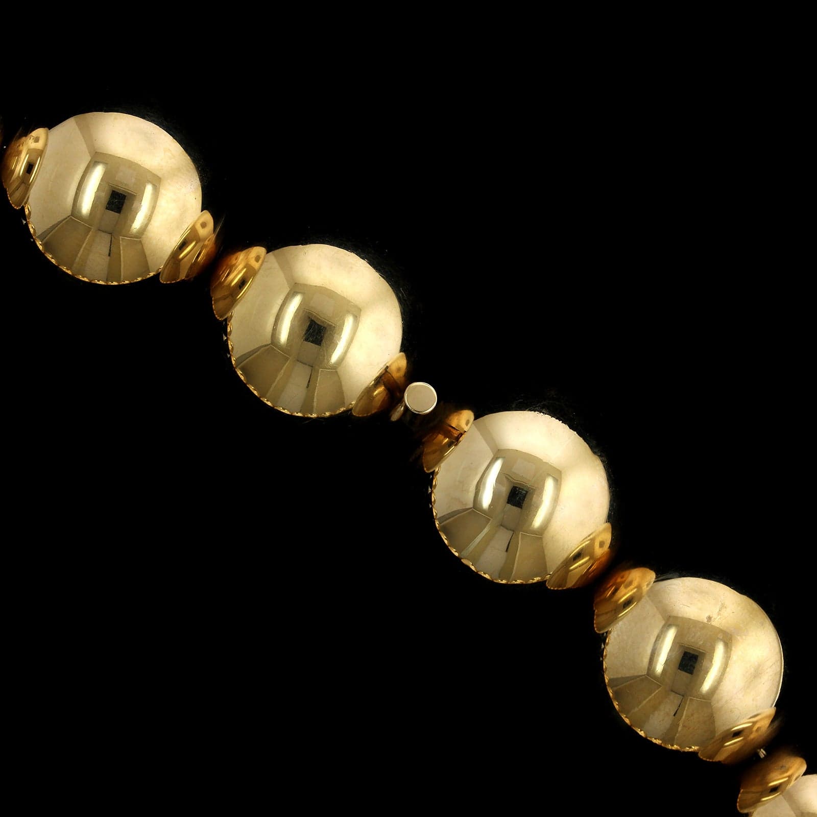 14K Yellow Gold Estate Ball Bead Necklace