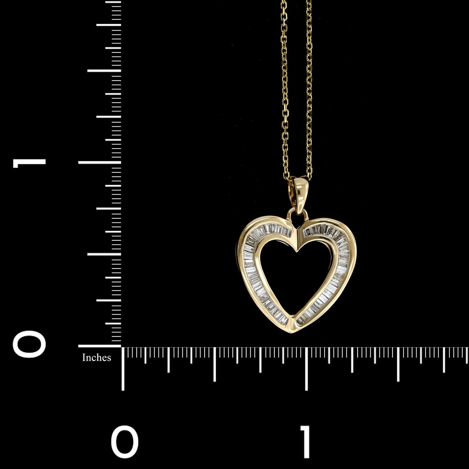 14K Yellow Gold Estate Diamond Heart Pendant Necklace