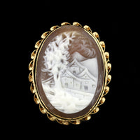 Vintage 14K Yellow Gold Estate Cameo Pin Pendant, 14k yellow gold, Long's Jewelers