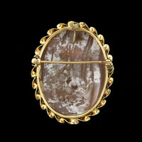 Vintage 14K Yellow Gold Estate Cameo Pin Pendant