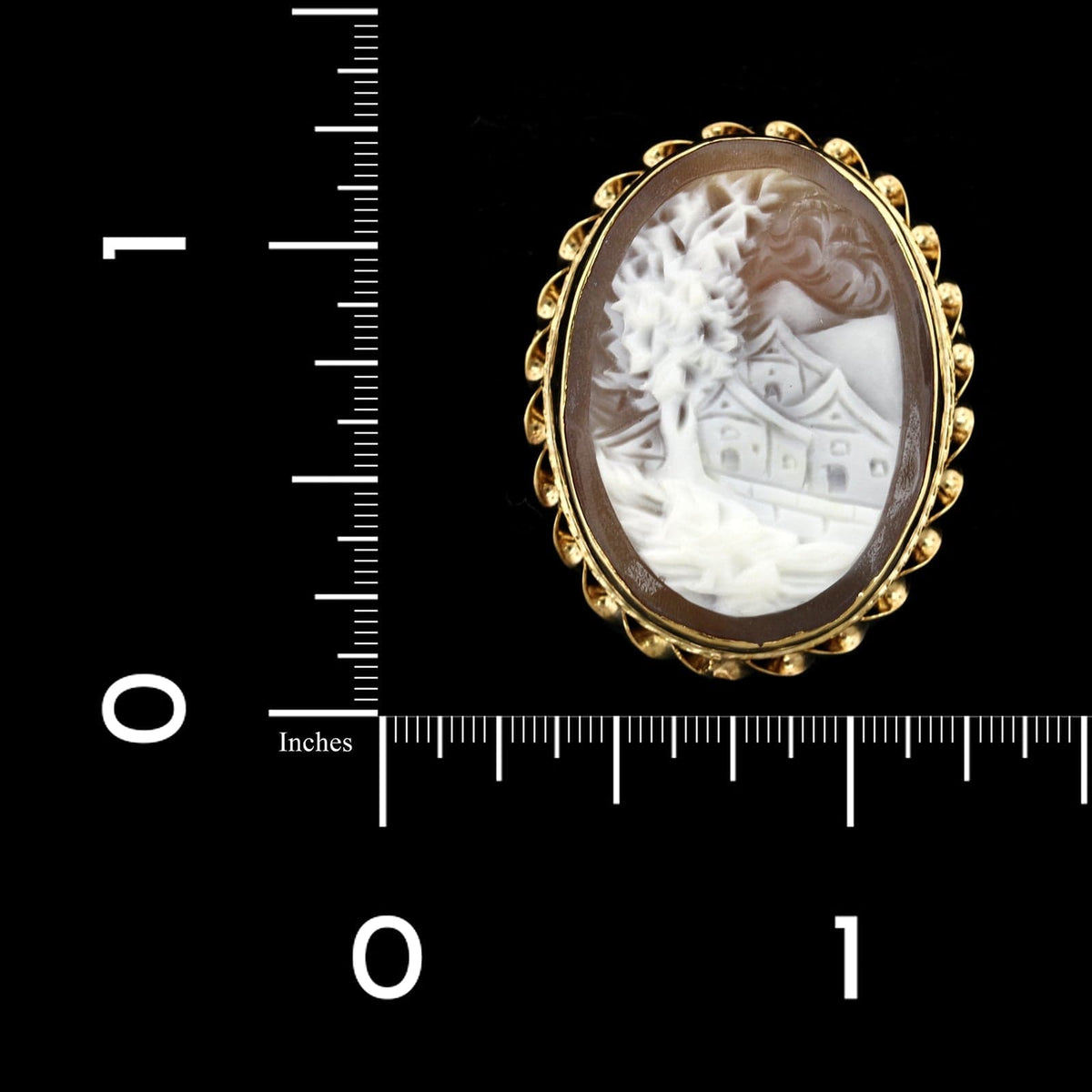 Vintage 14K Yellow Gold Estate Cameo Pin Pendant