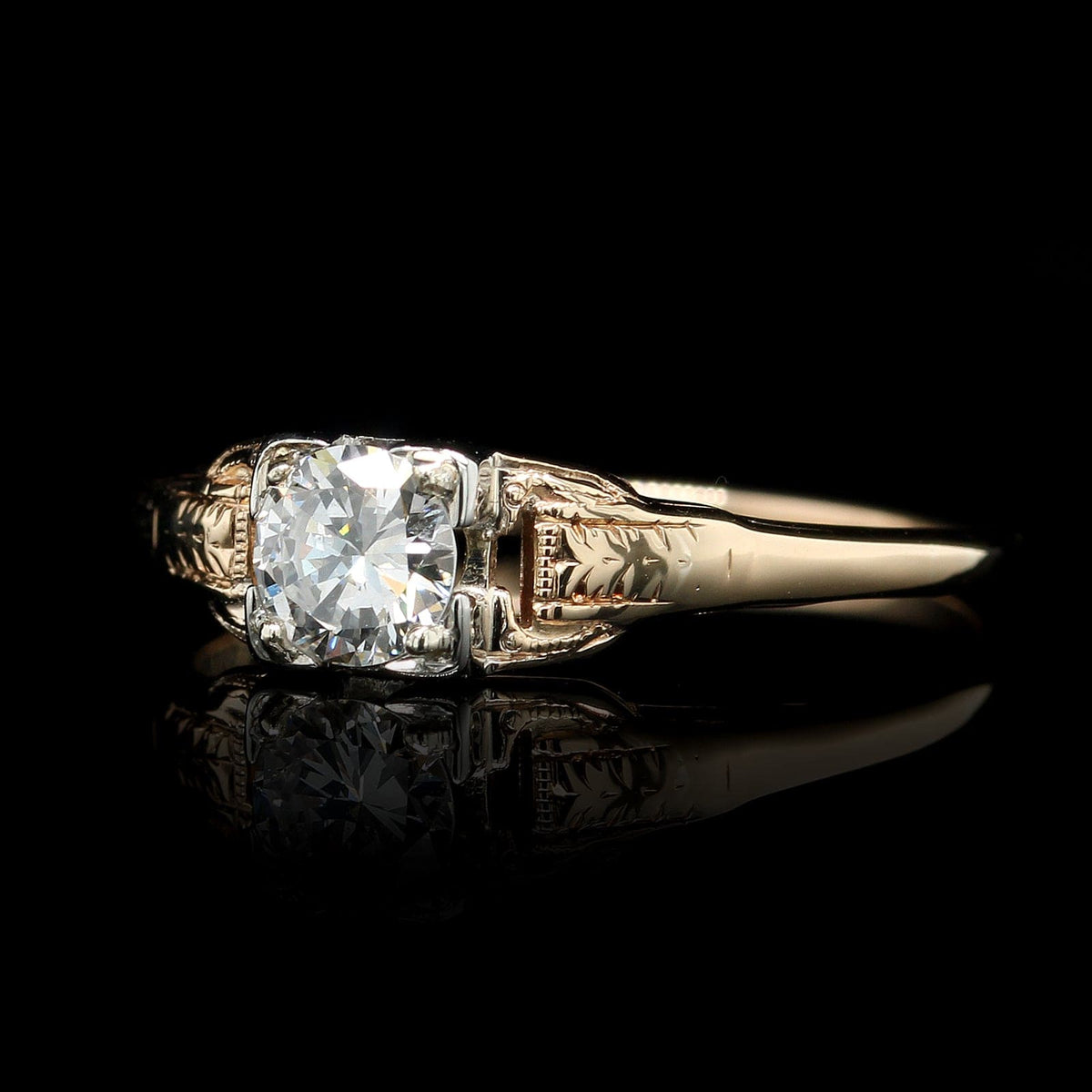 14K Yellow Gold Estate Diamond Ring