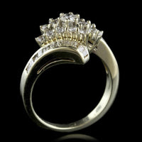 14K Yellow Gold Estate Diamond Cluster Ring