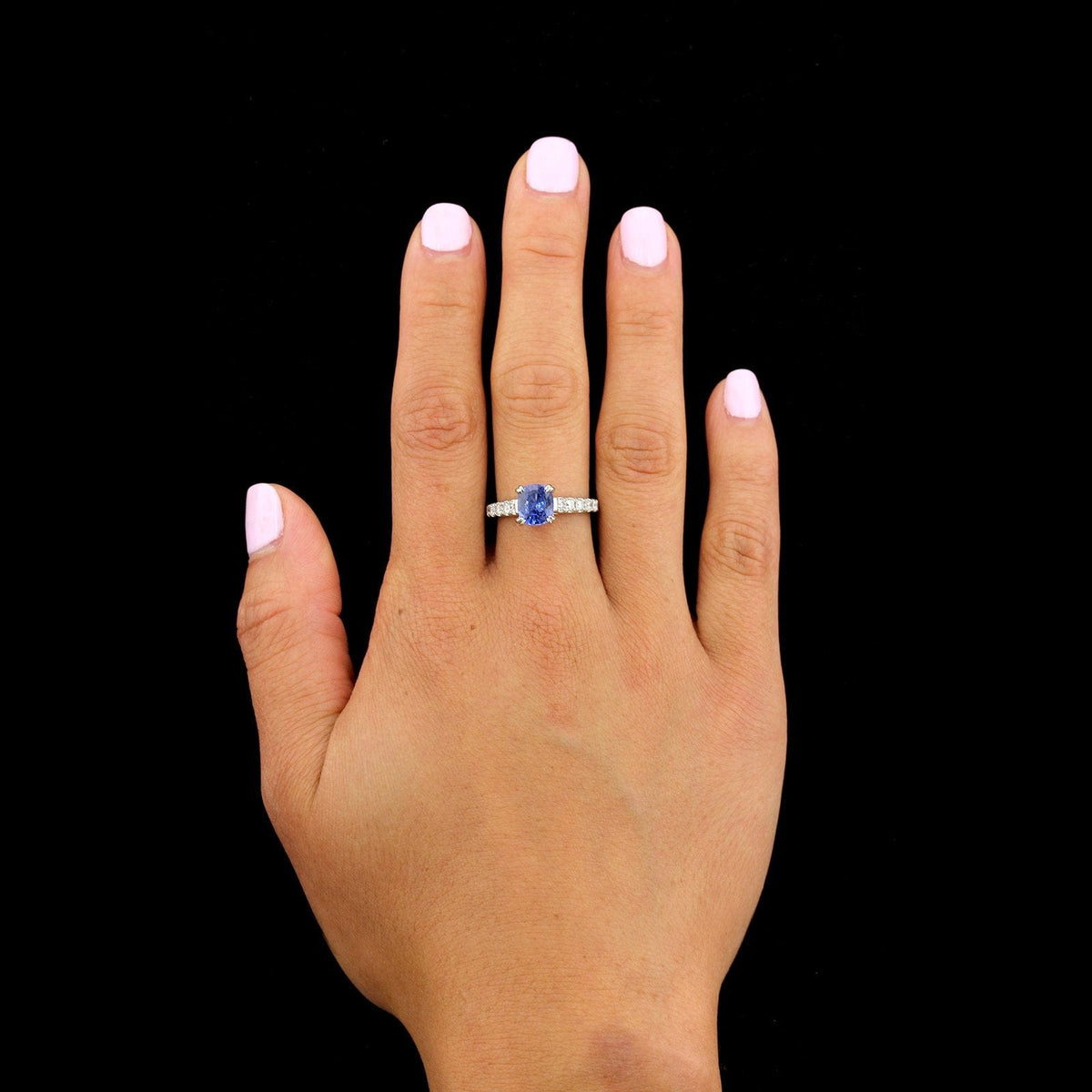 Platinum Estate Sapphire and Diamond Ring