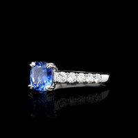 Platinum Sapphire and Diamond Ring