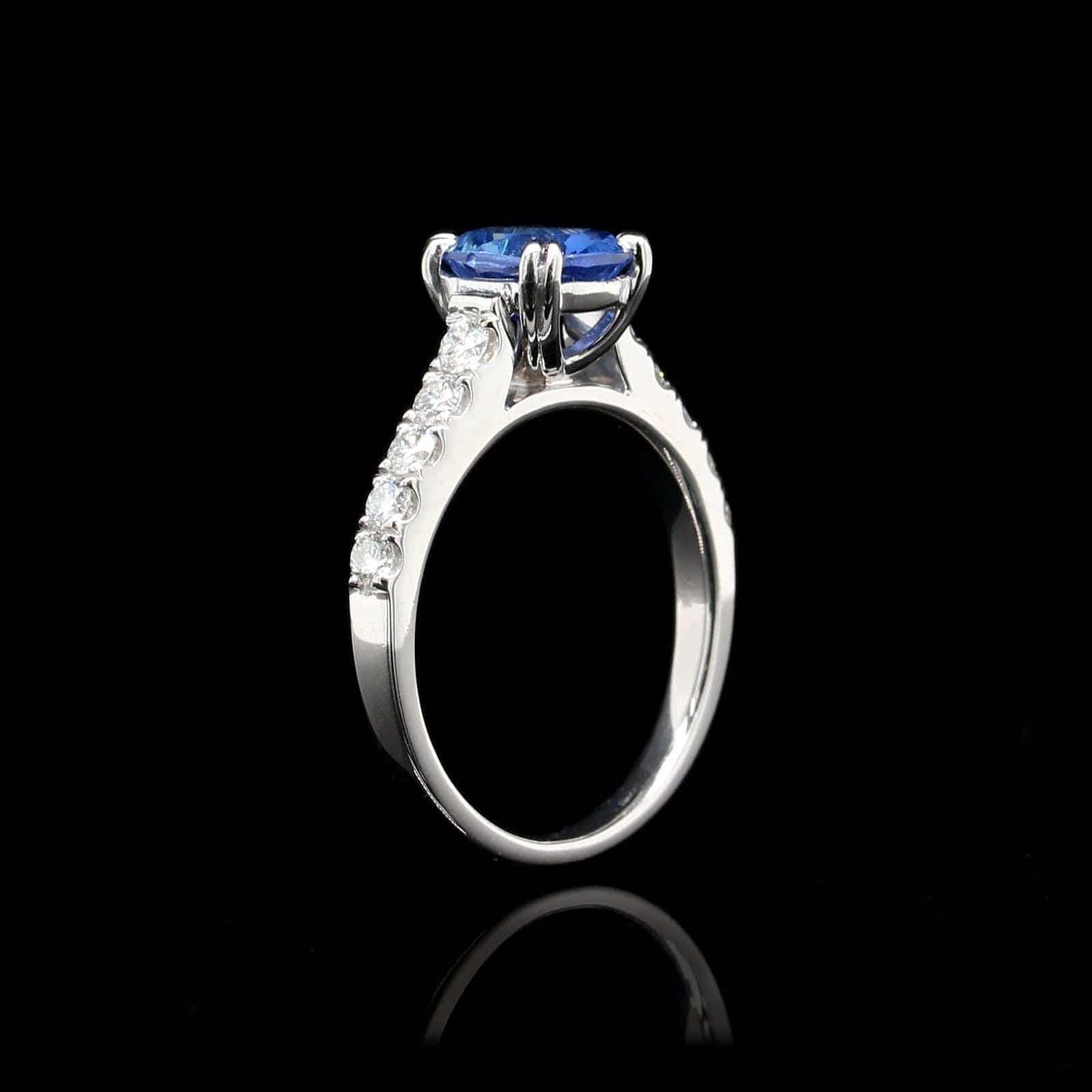 Platinum Estate Sapphire and Diamond Ring