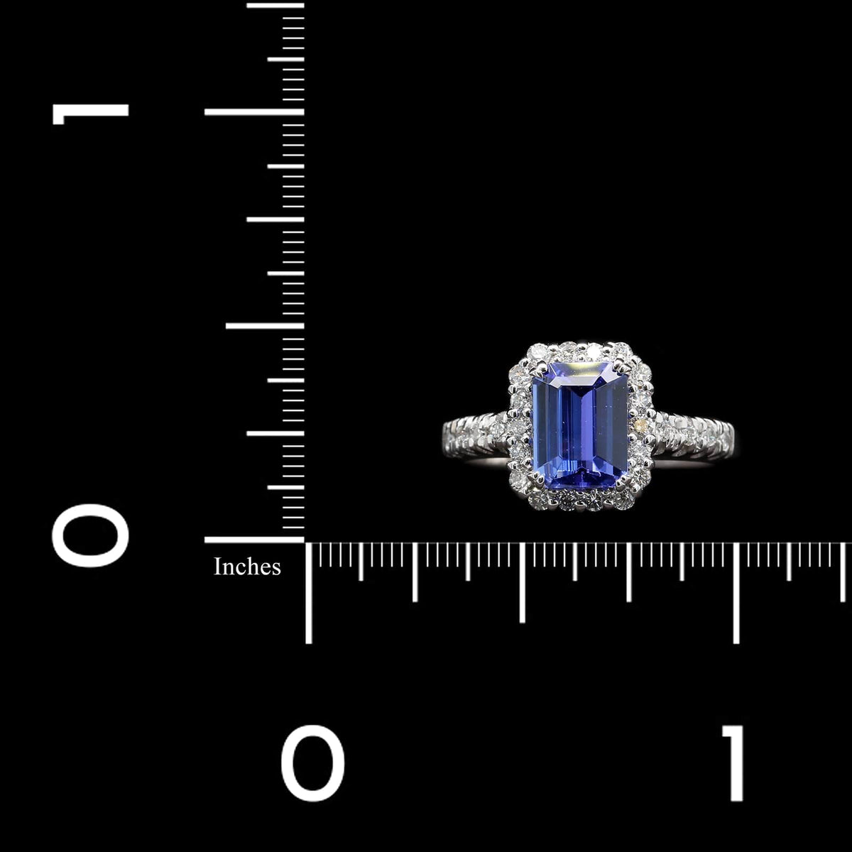 14K White Gold Estate Tanzanite and Diamond Ring